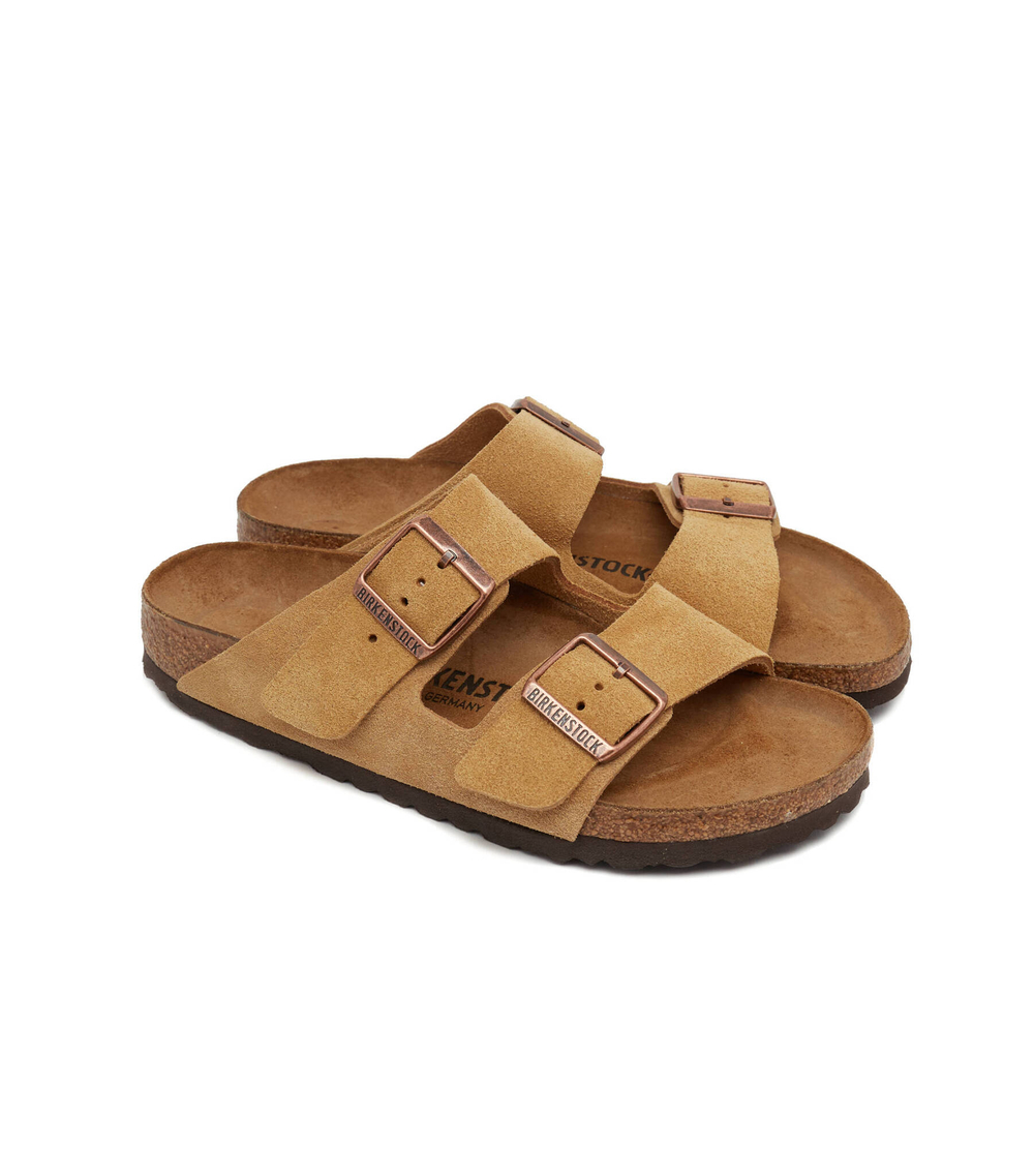 Кожаные шлепанцы arizona vl latte cream Birkenstock - желтый(1026174)