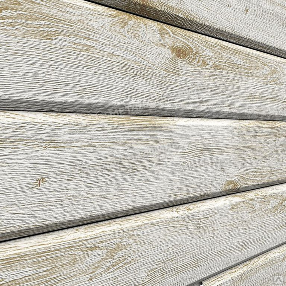 Сайдинг металлический L -Брус ХL ECOSTEEL Матовый 0.5мм Беленый дуб (в наличии)