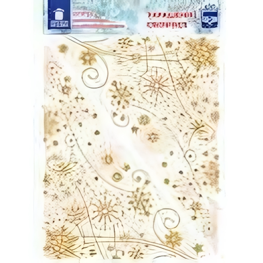 Украшение для окон и стекла 30х38 см, ПВХ "Узоры из золотых снежинок 3" (Золотая сказка)