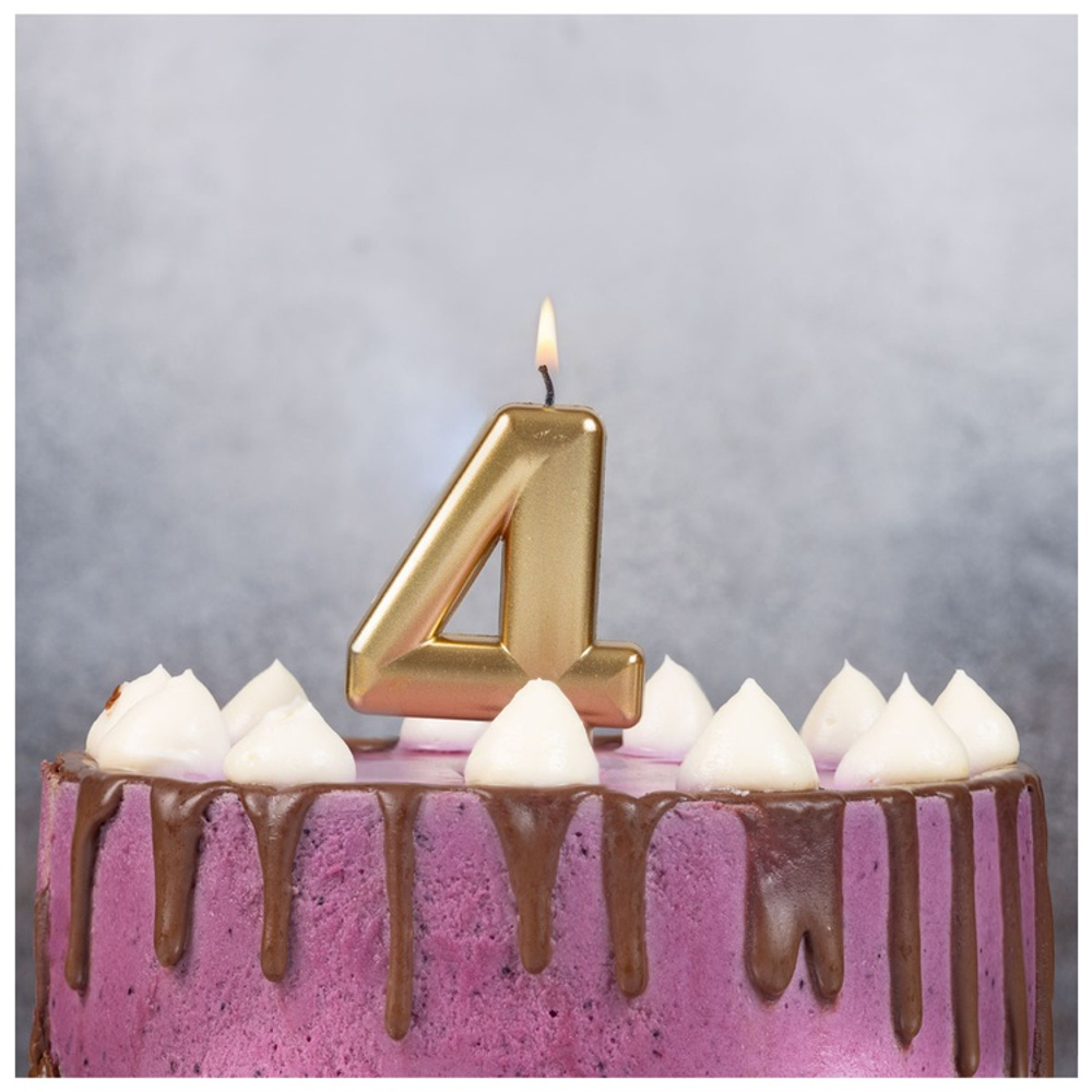 Свечи-цифры Золотые, 8 см