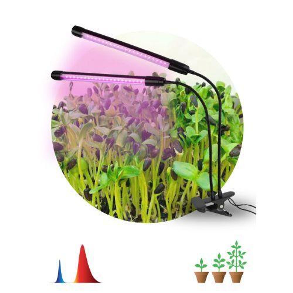 Светильник светодиодный FITO-20W-АLED-N 12Вт для растений красн./син. спектр на прищепке черн. Эра Б0053059