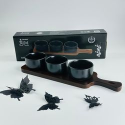 Lenardi 235-047 Менажница 33х9х5см BLACKWOOD в под.уп.(х24)Фарфор