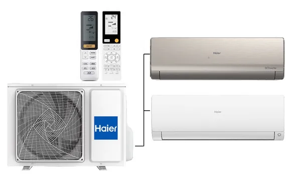 Мульти сплит-система на 2 комнаты 35+35 м2 Haier Lightera AS12NS6ERA-G+Flexis SM AS35S2SF2FA-W/2U40S2SM1FA c Wi-Fi модулем ESP32