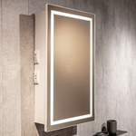 Зеркало-шкаф с подсветкой Герман, 46х76 см (мех. выключатель, реверс. крепление, белый корпус)