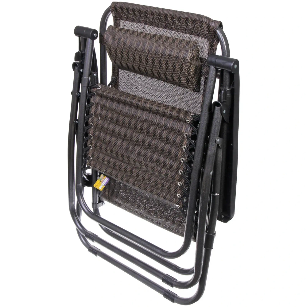 Шезлонг (кресло) 177*64*113см «Уют» с подголовником, 2 положения, коричневый ДоброСад