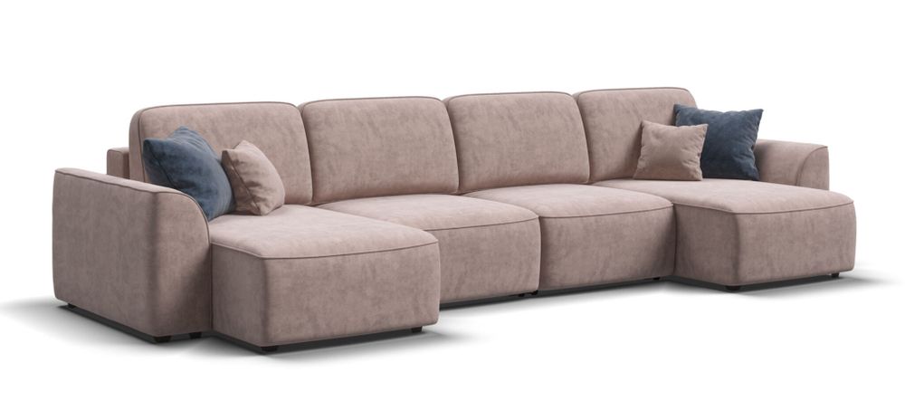 П-образный диван KING MODOOL Велюр Royal пион