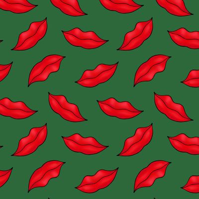 fashionable fabric art deco, губы, поцелуи
