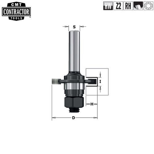 Фреза концевая пазовая Z2 с державкой S=8 D=40x6 CMT K922-360A
