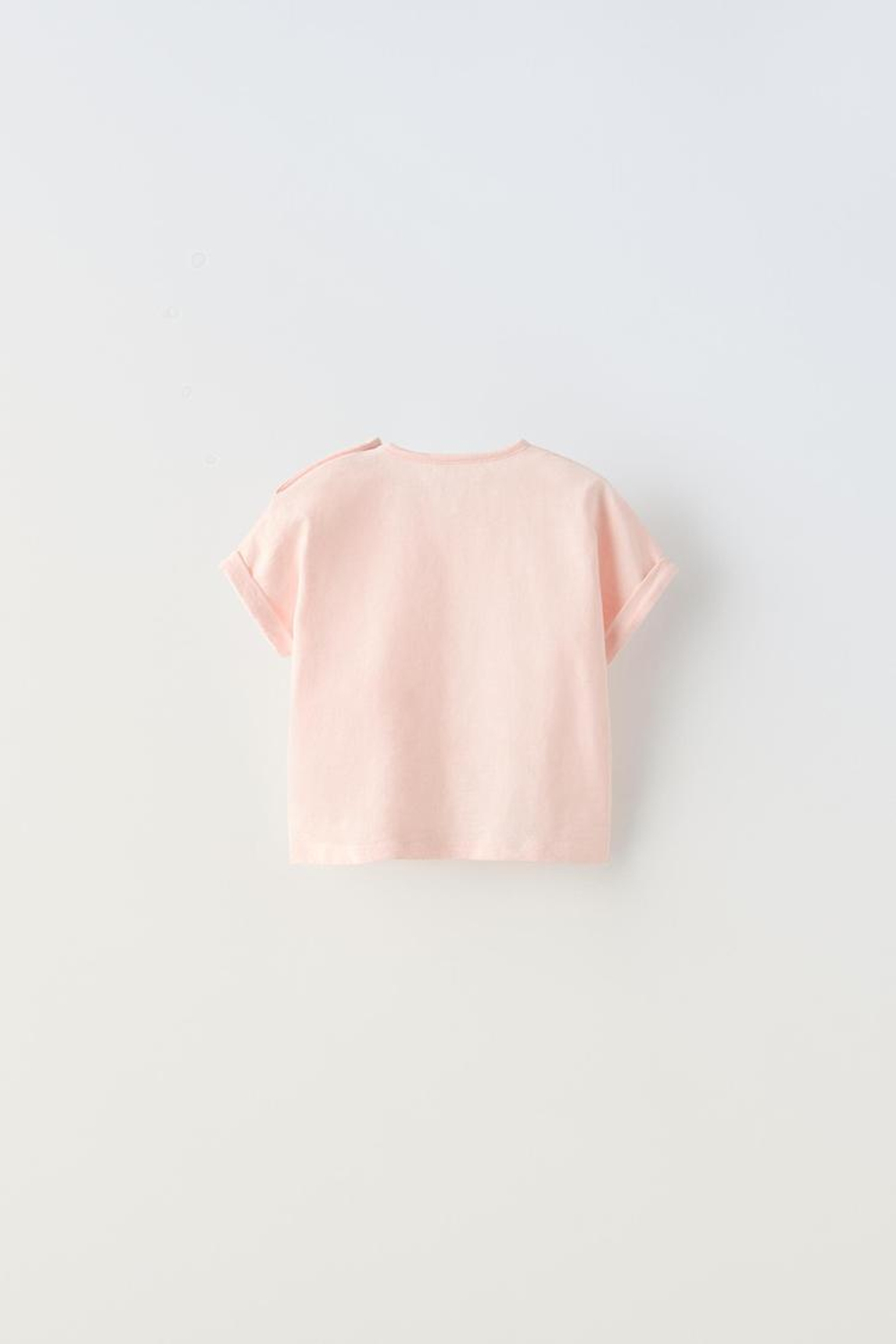 ZARA ФУТБОЛКА С ПУГОВИЦАМИ, ЦВЕТ РОЗОВОГО ДЕРЕВА