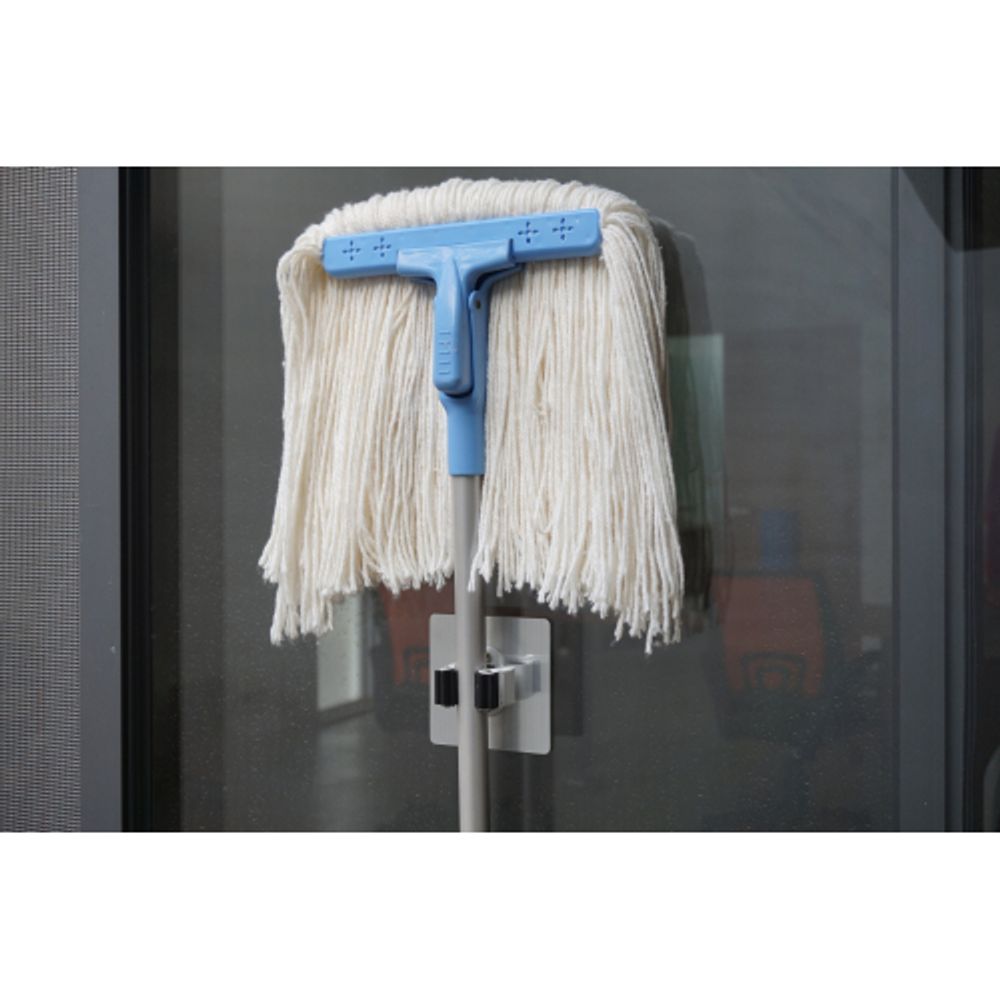 Держатель СИЛА SSH10-S1S-12 для инвентаря на силиконовом креплении 10х10 см нагрузка 2,5 кг хром серебристый