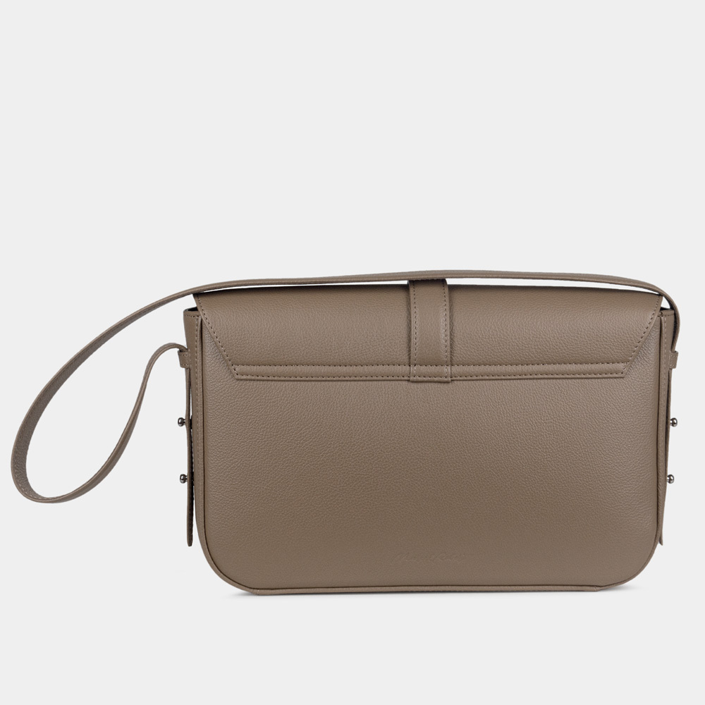 Сумка Universel с двумя плечевыми ремнями из кожи теленка, цвета латте