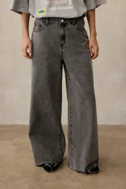 Джинсы (Как у Керри), серые с необработанным низом