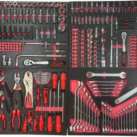 Набор ложементов GWA-329R с инструментом, 329 предмета, 4 ложемента, 550x390x30мм, Great Wolf