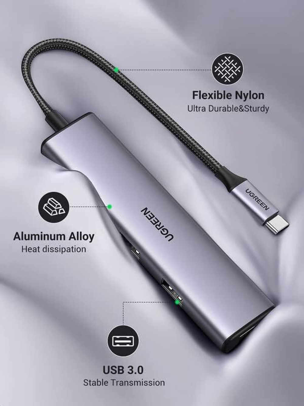 USB-C 3.0 HUB 4 port, 0.15m UGREEN 20841