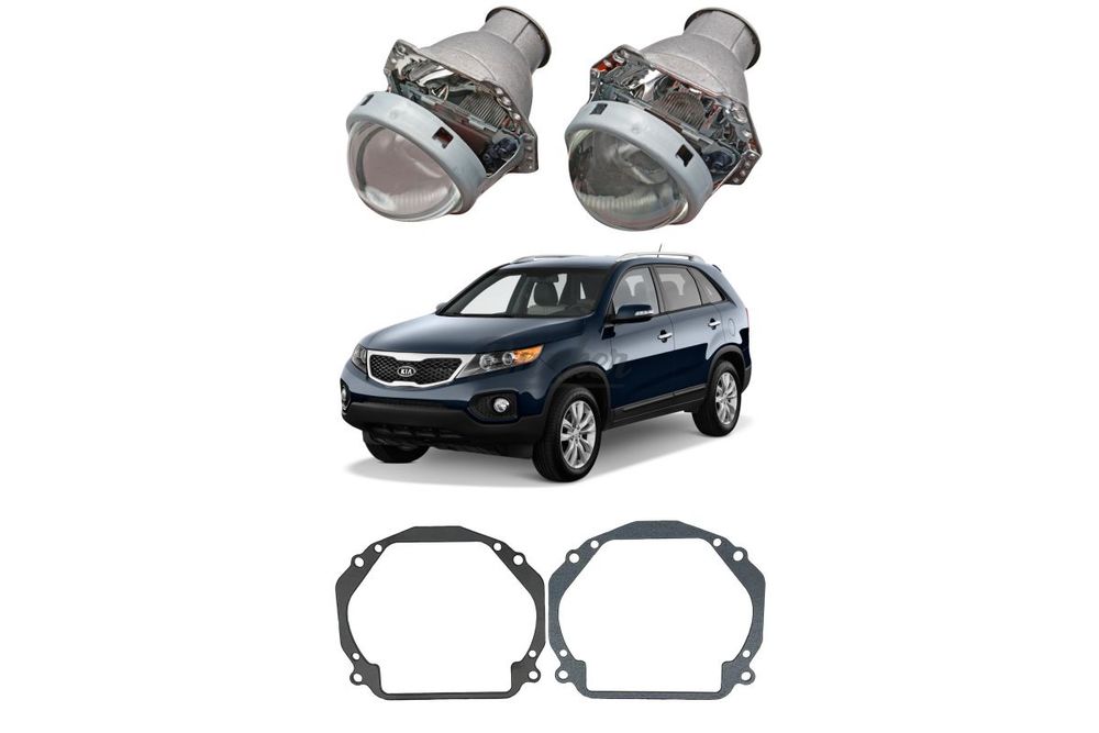 Готовый комплект для замены штатных линз Kia Sorento II дорестайлинг 2009-2012
