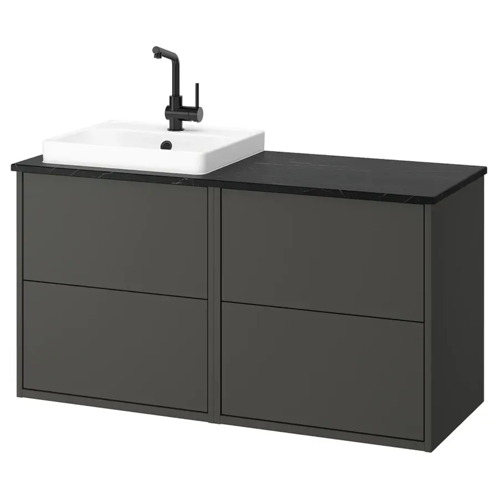 Тумба для ванной  - HAVBÄCK / ORRSJÖN/  HAVBАCK / ORRSJОN IKEA/ХАВБЕК / ОРРДЖЕН ИКЕА, 71х122 см, черный