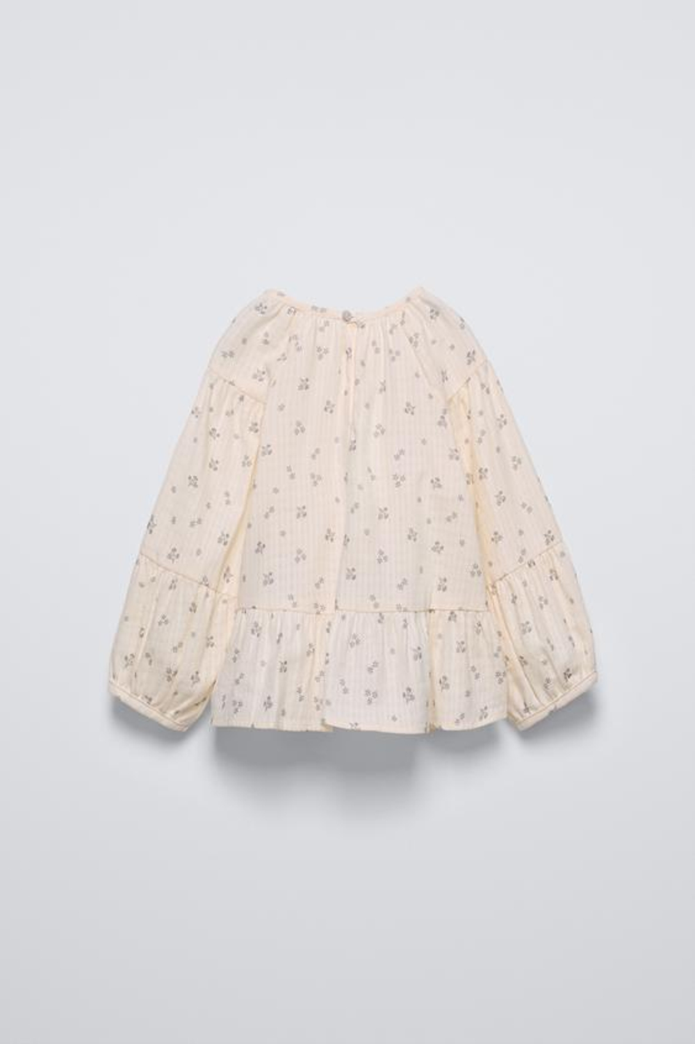 ZARA РУБАШКА ИЗ ТКАНИ С ЦВЕТОЧНЫМ ПРИНТОМ, ЭКРЮ