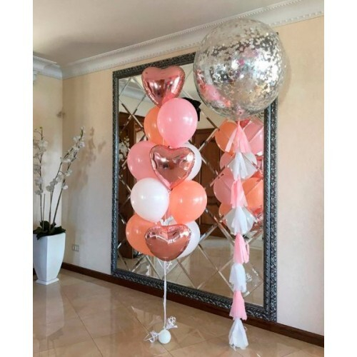 Сет из шаров с большим шаром с конфетти