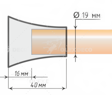 Наконечники "Принц" для труб кованых карнизов d19 мм, цвет хром матовый
