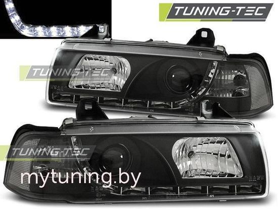 Передние фары Bmw 3 E36 daylight black