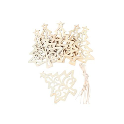 Подвески Елочки деревянные, 6 штук