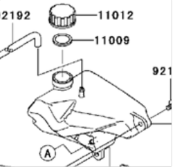 43078-0053. RESERVOIR. Reserve tank for Kawasaki ER-6F NINJA650 2009-2011
