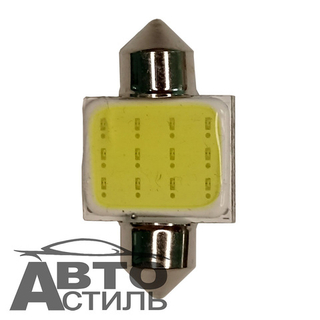 Светодиод 24V T11x31  COB WHITE 12CHIP  (салон, номерн. знак)
