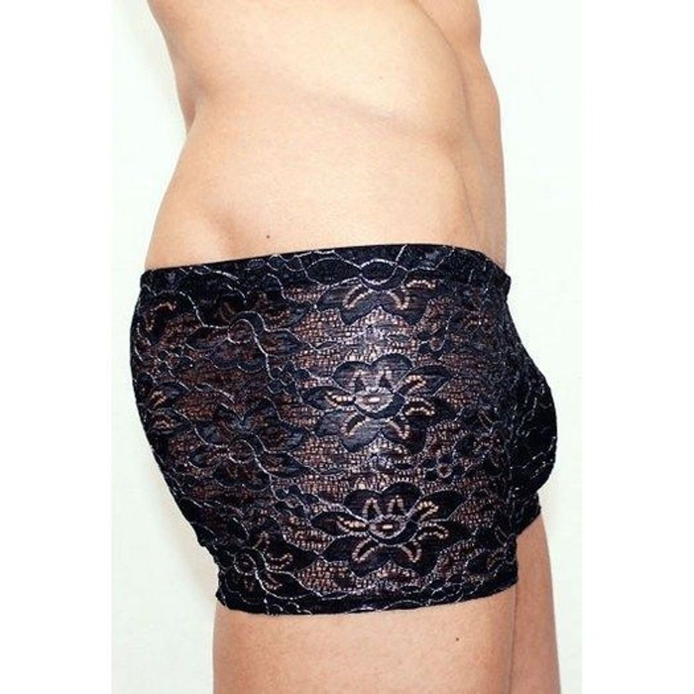 Мужские трусы боксеры черные в цветок Romeo Rossi Black Boxer RR00217