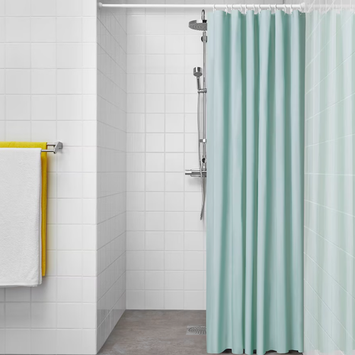 ЛУДДХАГТОРН LUDDHAGTORN Занавеска для душа, бирюзовая, 180x200 см