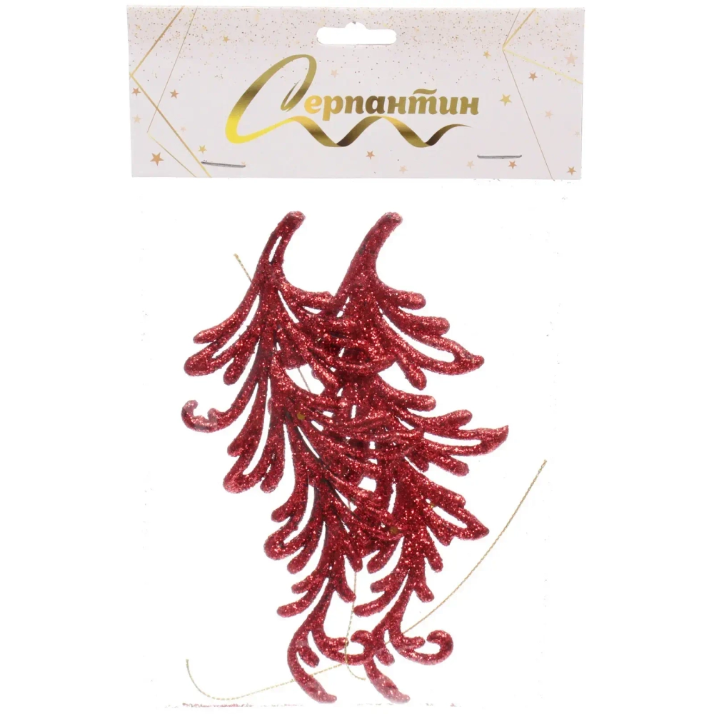 Подвеска «Волшебное перо» 10 см (набор 2 шт), красный