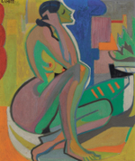 Андре Лот. Сидящая женщина (Femme assise). 54.6 x 45.7. Холст, масло. Частное собрание.