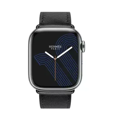 Apple Watch Hermès 41mm Silver Stainless Steel Case with Single Tour Noir