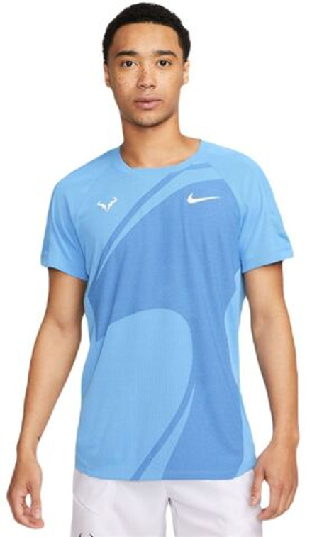 Мужская теннисная футболка Nike Dri-Fit Rafa Tennis Top - university blue/white