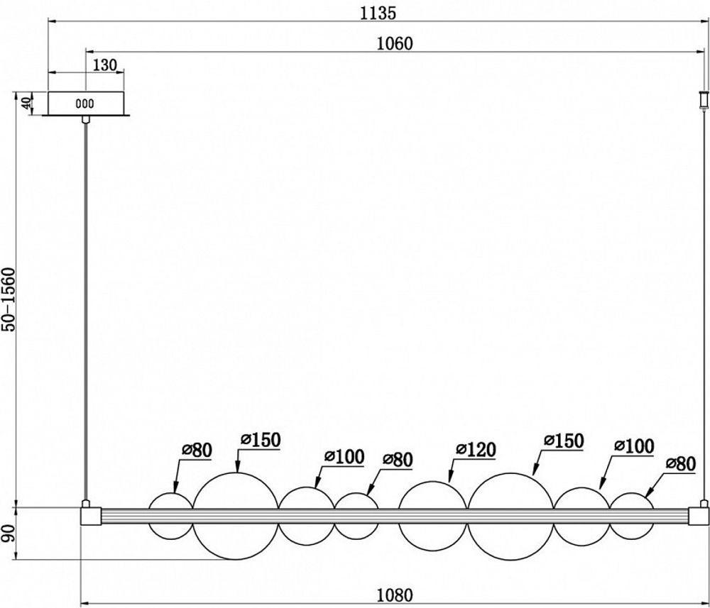 Подвесной светильник Freya Glaze FR5396PL-L13BS