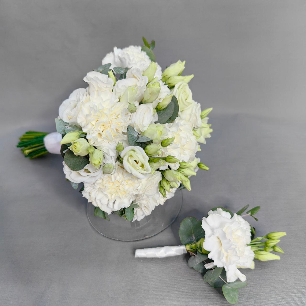 Букет невесты и бутоньерка