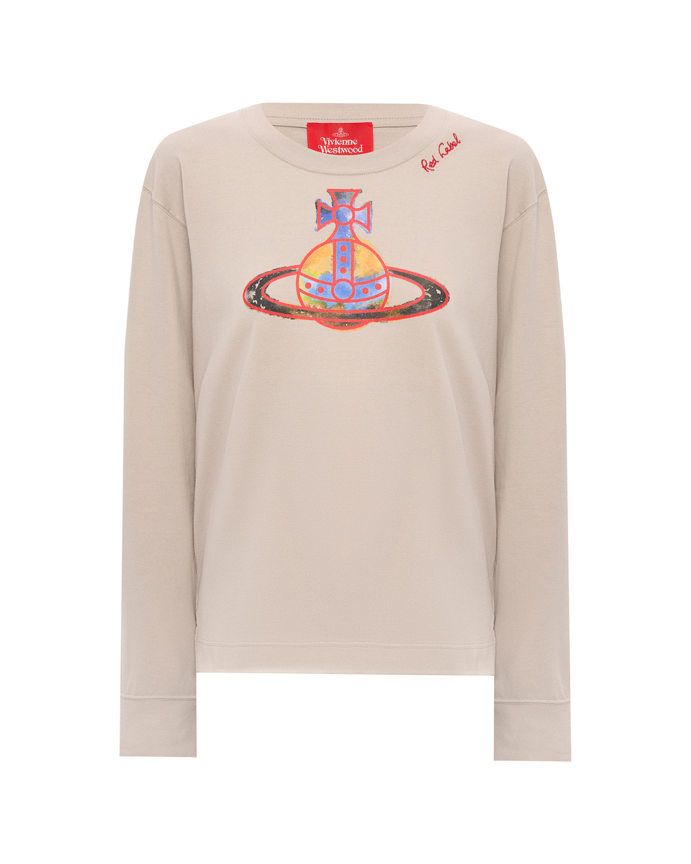 VIVIENNE WESTWOOD RED LABEL ЛОНГСЛИВ СЕРЫЙ С ПРИНТОМ ВИДЕ ЛОГОТИПА БРЕНДА