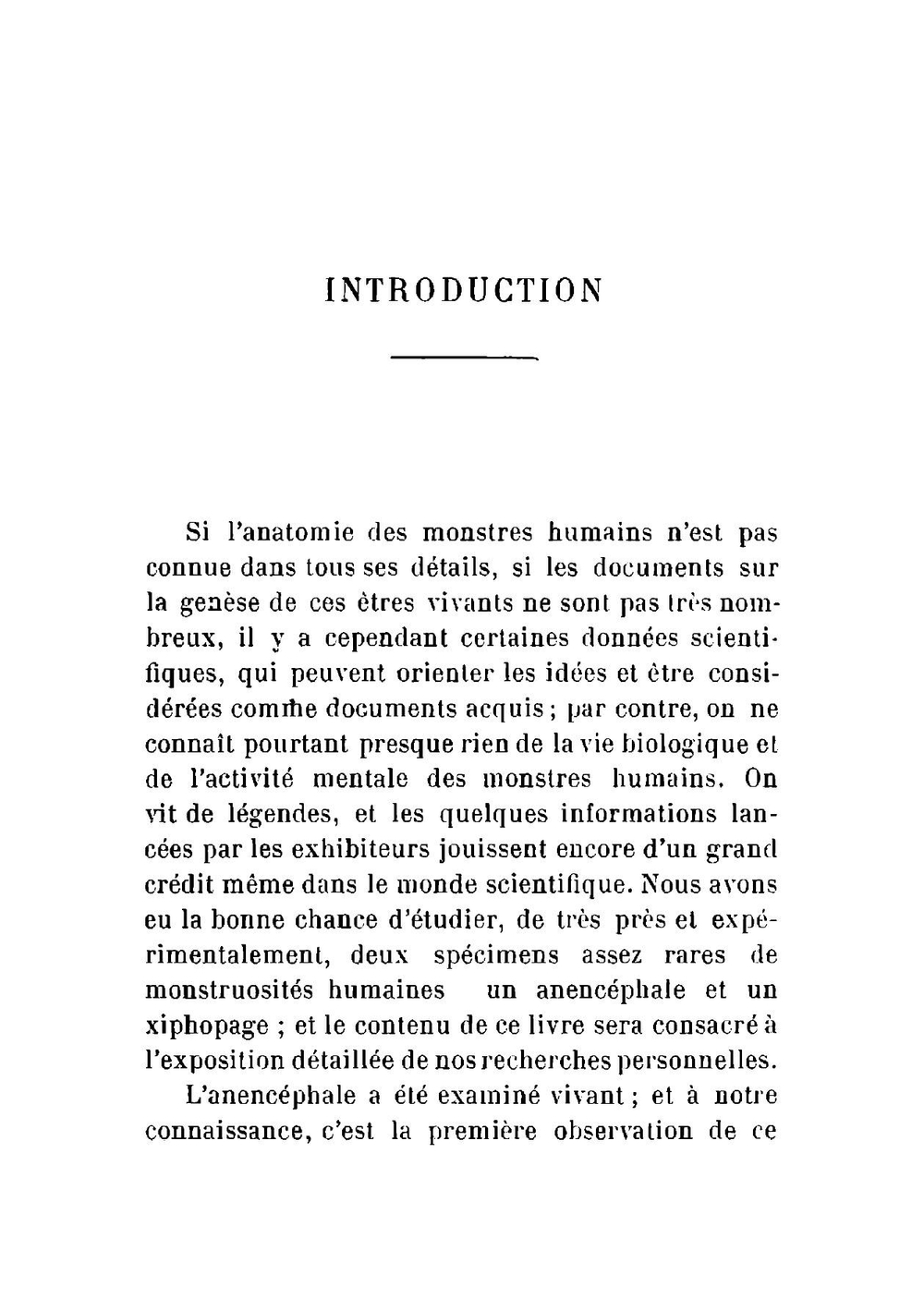 Essai sur la psycho-physiologie des monstres humains : un anencéphale - un xiphopage | Nicolae Vaschide