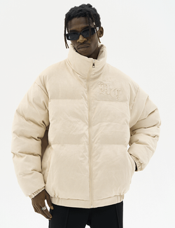 Пуховик HARSHandCRUEL "Gothic Logo" Suede Puffer Jacket