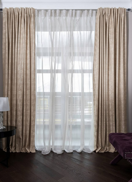 Ткань Портьера Хьюстон (HOUSTON) бежевый 275x260см Garda Decor