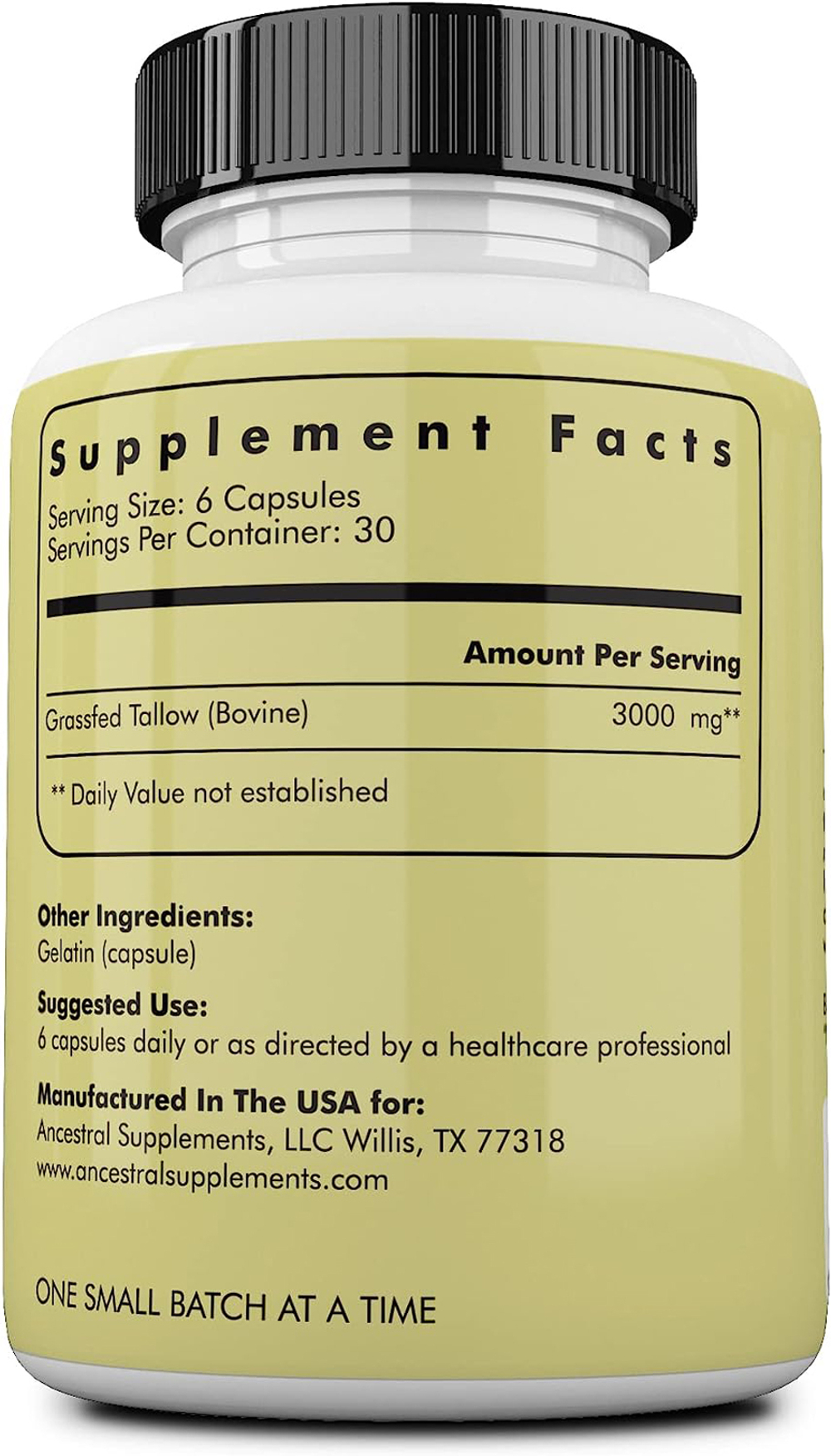 Ancestral Supplements - Grass Fed Beef Tallow 500 mg 180 capsules