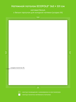 Матовый натяжной потолок 12 м2