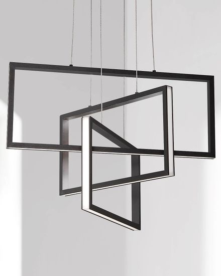 Прямоугольная чёрная люстра “Ульрих”