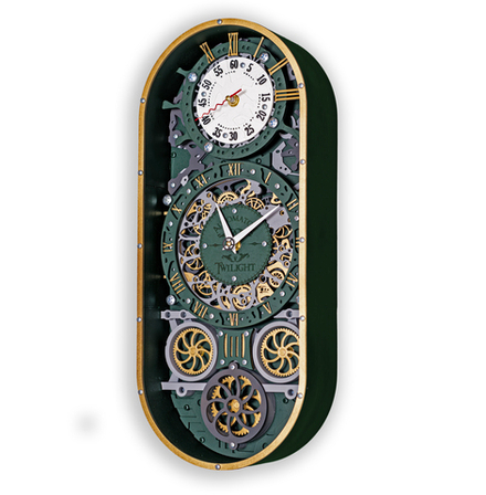 Дизайнерские настенные часы Автоматон Сумерки "Зеленое золото"