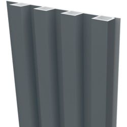 Стеновая реечная панель WPC Графит светлый, 290x16,8 см