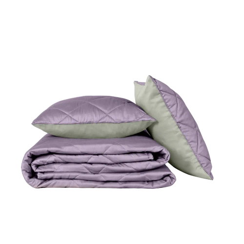 Покрывало + наволочка BuyColor Фиалка/Шалфей
