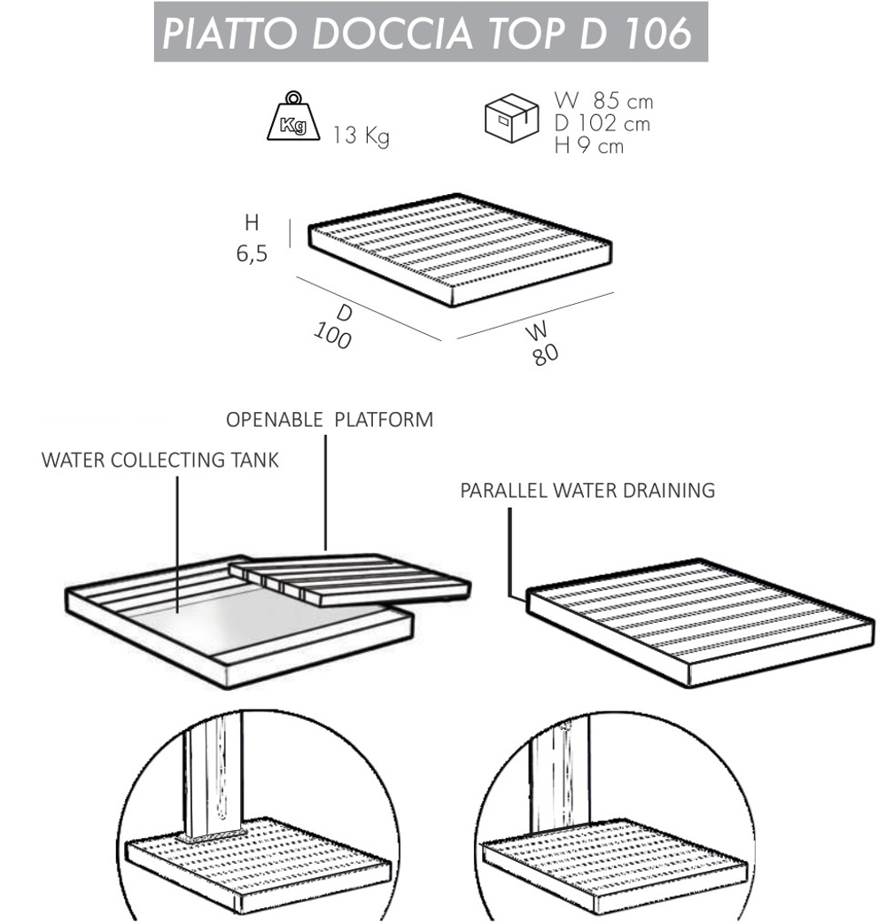 Поддон для уличного душа Arkema Top D 106