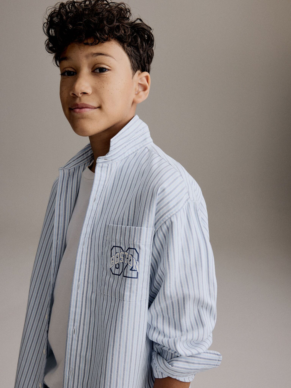 Рубашка для мальчика Next B99-508, Белый, Синий