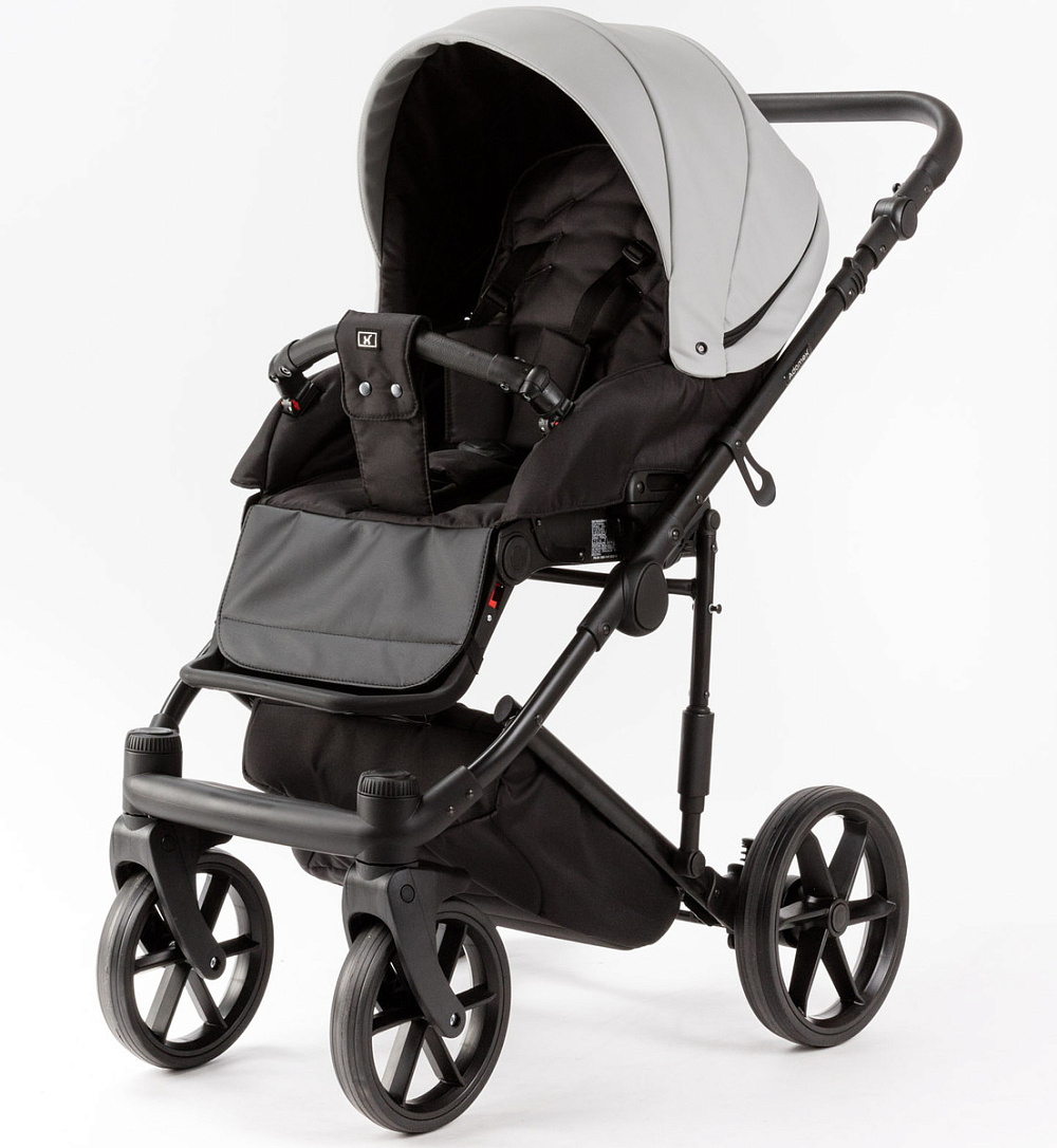 Детская коляска Adamex Locco Light Deluxe 3 в 1 LL-SA03 (СВ.СЕРАЯ КОЖА)
