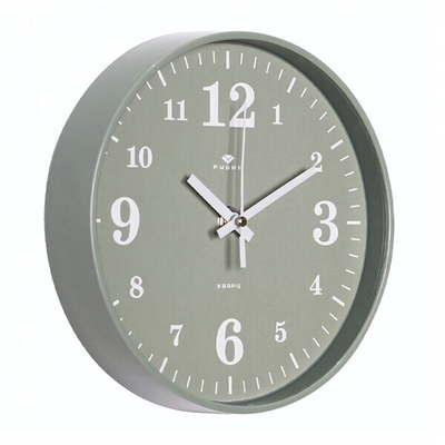 2019-005 Часы настенные круг d=19,5см, корпус оливковый, "Классика", Рубин