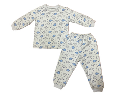Пижама детская:штанишки и футболка с длинным рукавом на кнопках на плече из футера (100% хлопок с начесом) на рост 80,86 см